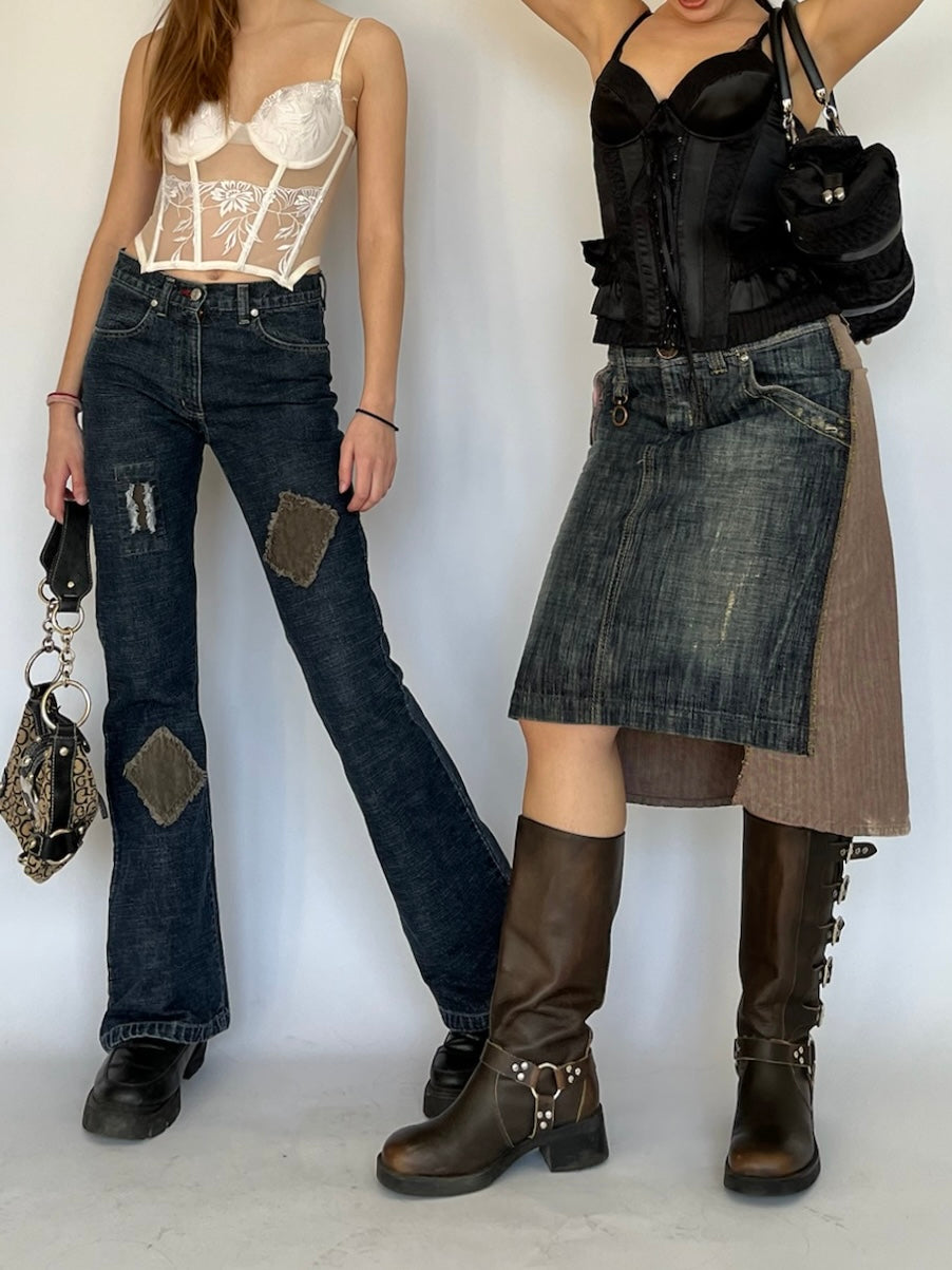 Deadstock Miss denim patchwork jeans