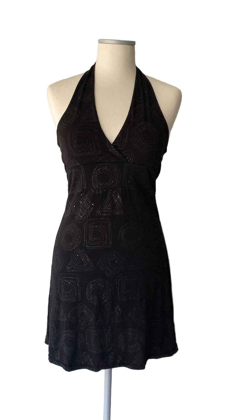 Black halter neck dress