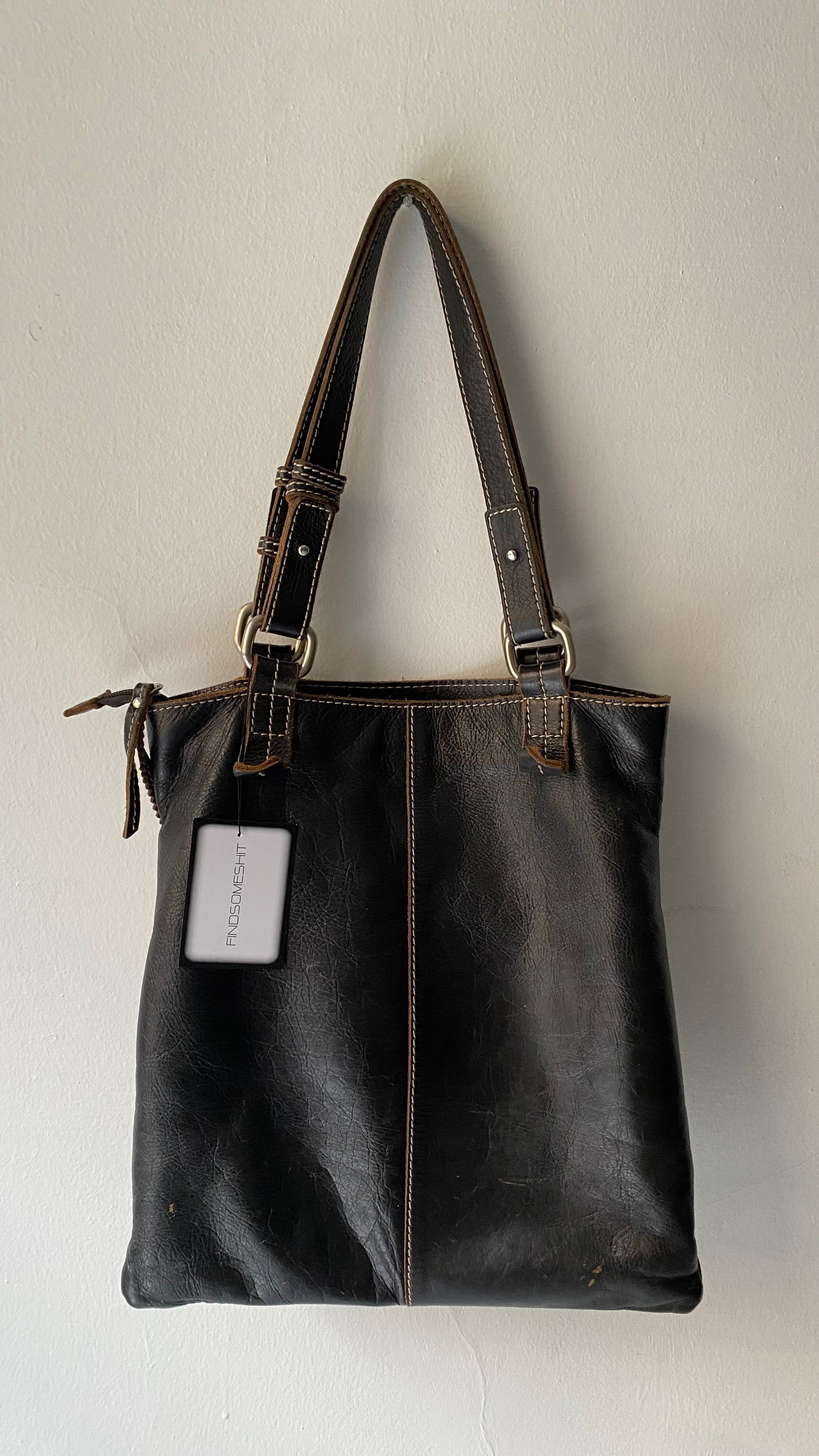 Vintage Sisley Leather Shoulder Bag