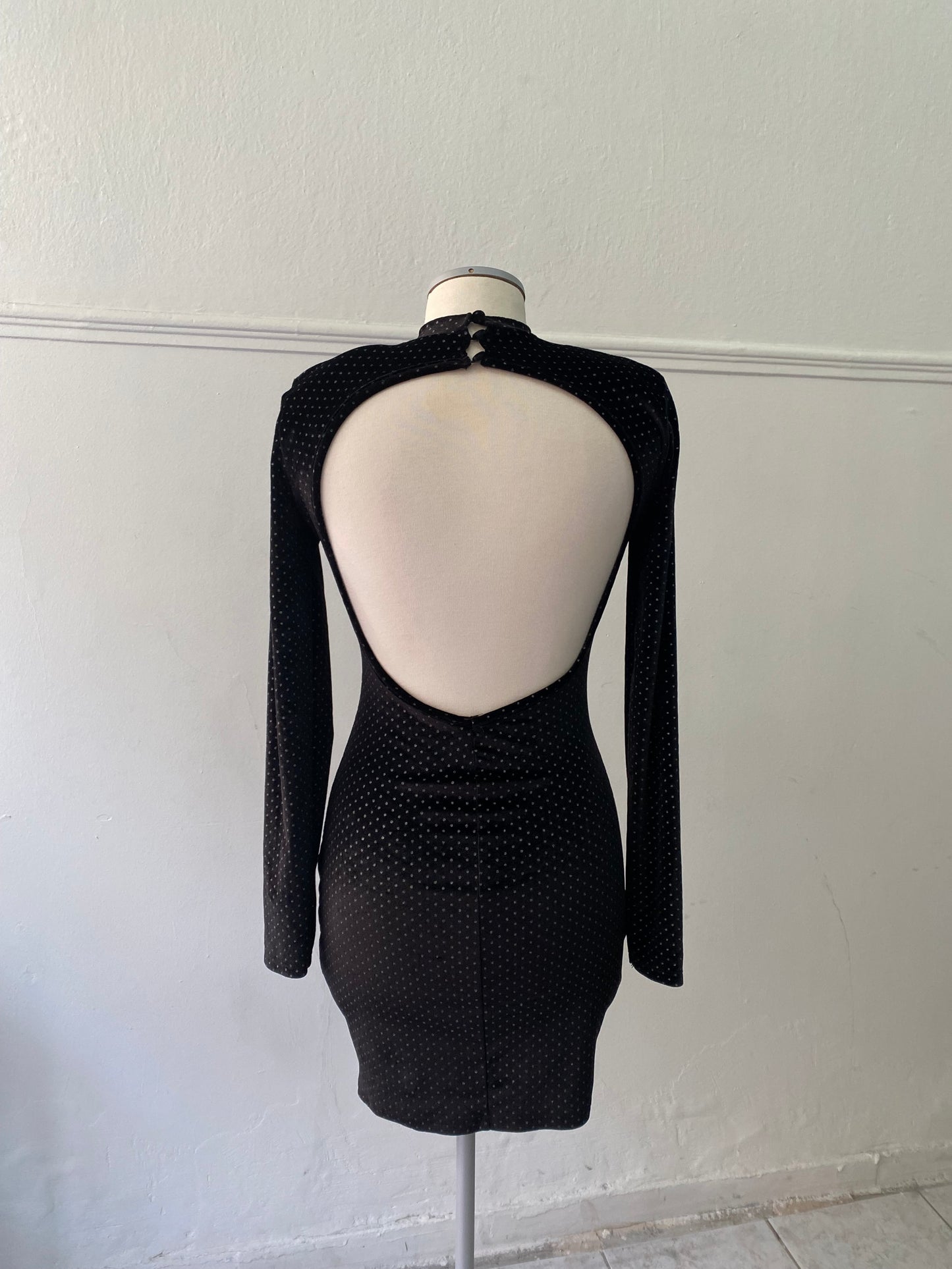 Velvet mini dress with open back