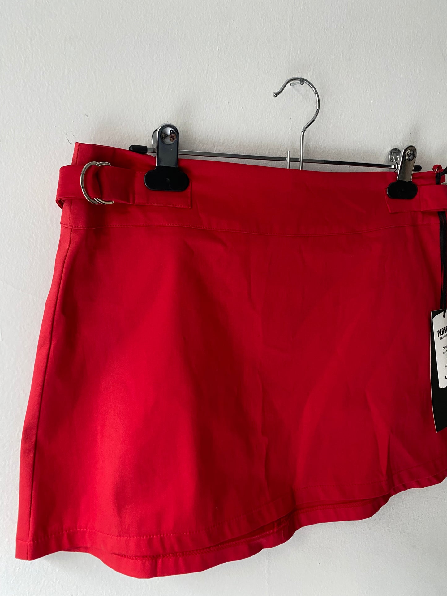 Deadstock red cotton mini skirt