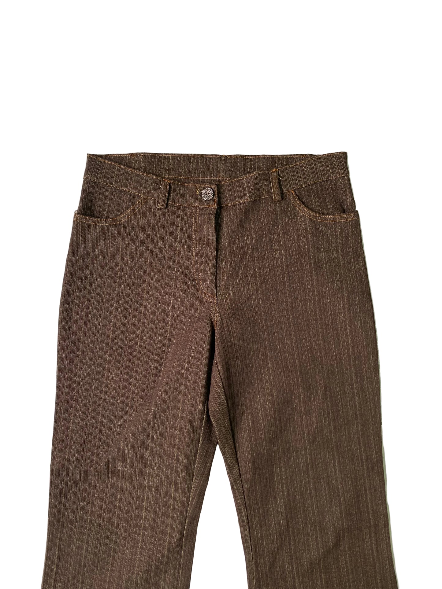 Brown stretchy flare pants