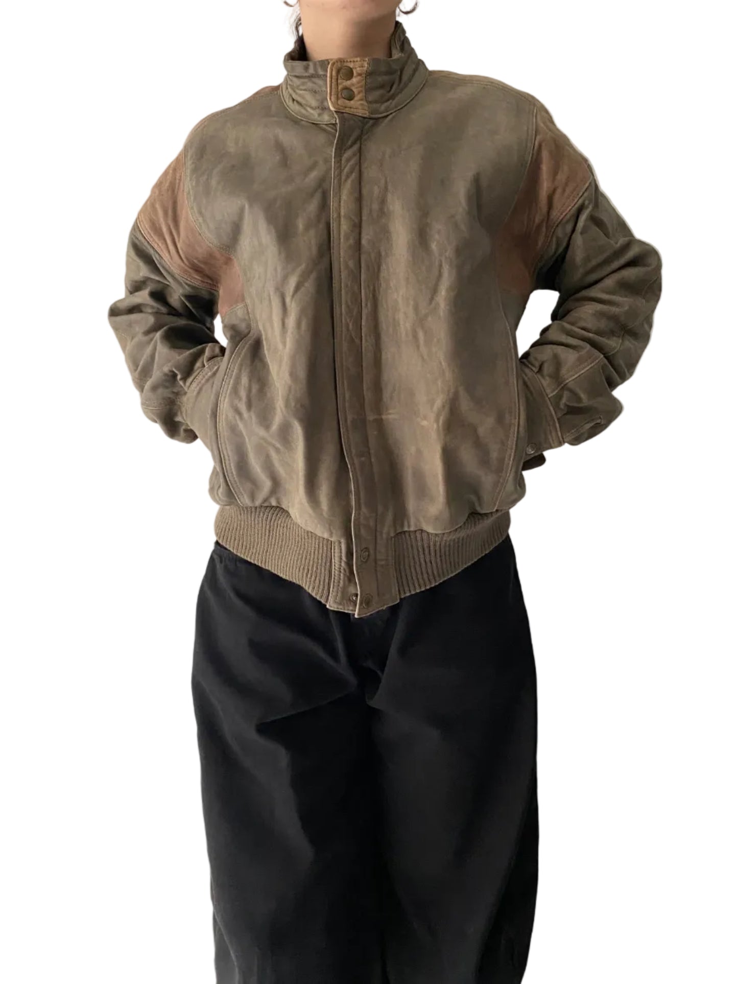 Real leather bomber jacket