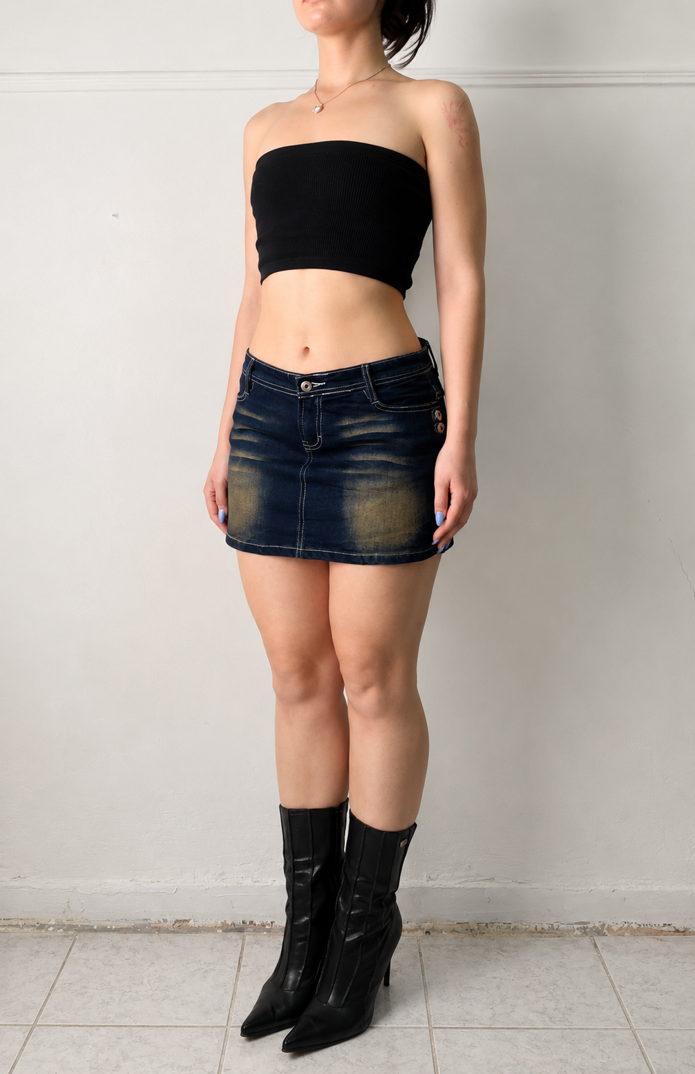 Y2k washed mini skirt