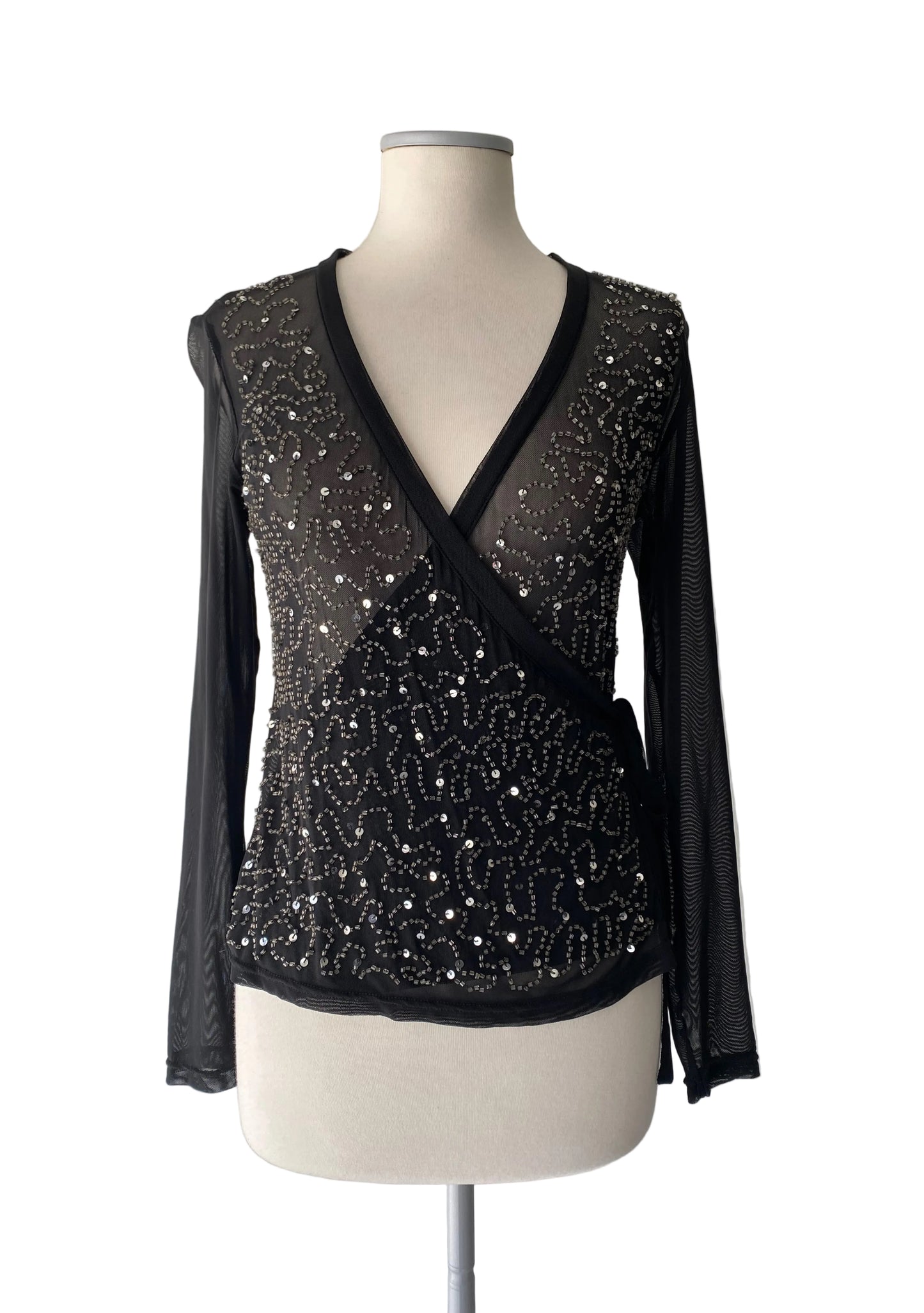 Vintage sequin see through top