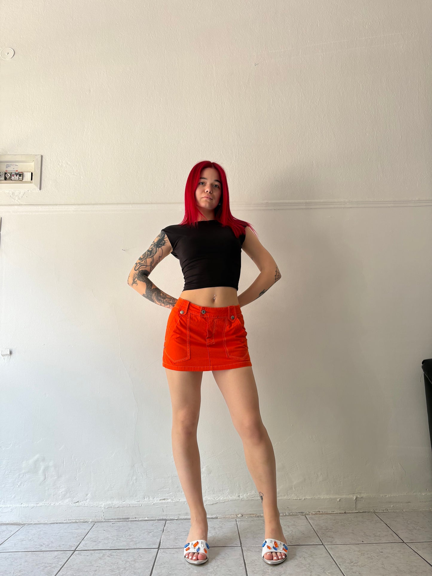 Deadstock Bylot orange mini skirt