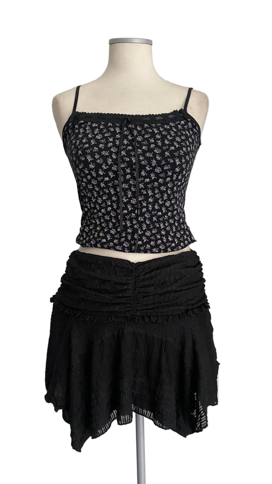 Fairy asymmetrical mini skirt
