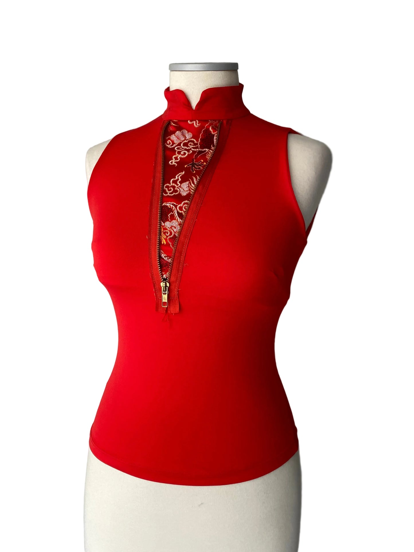 Deadstock Qipao Red top