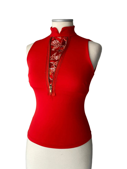 Deadstock Qipao Red top