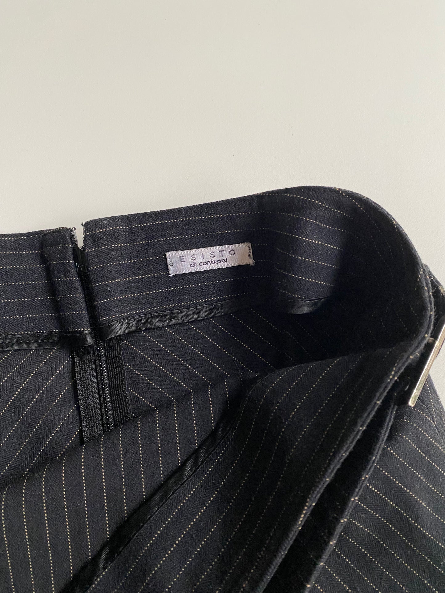 Office siren striped midi skirt