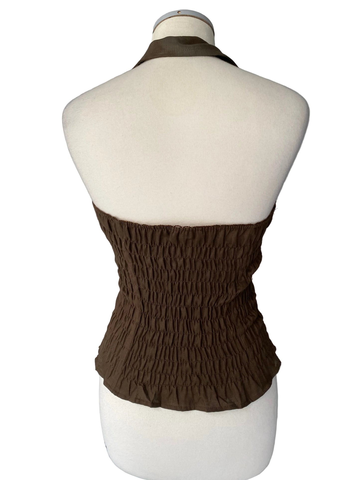 Y2K brown V neck top