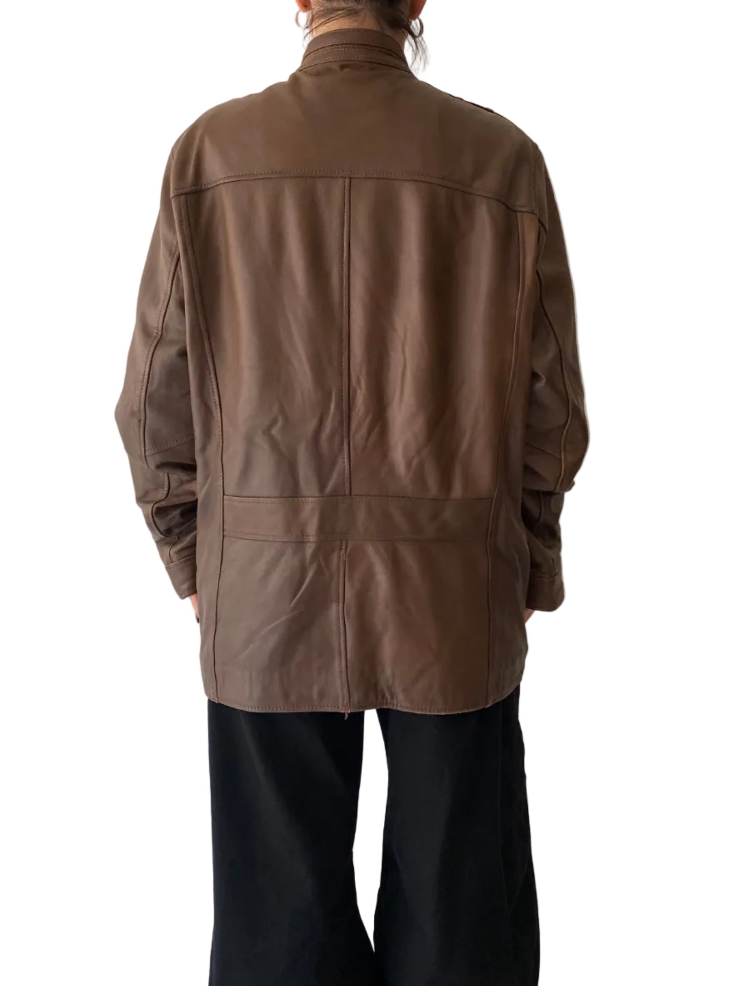 Real leather men’s brown jacket
