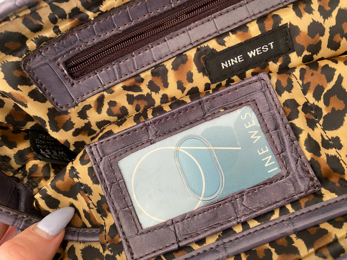 Nine West Croco Purple leather bag