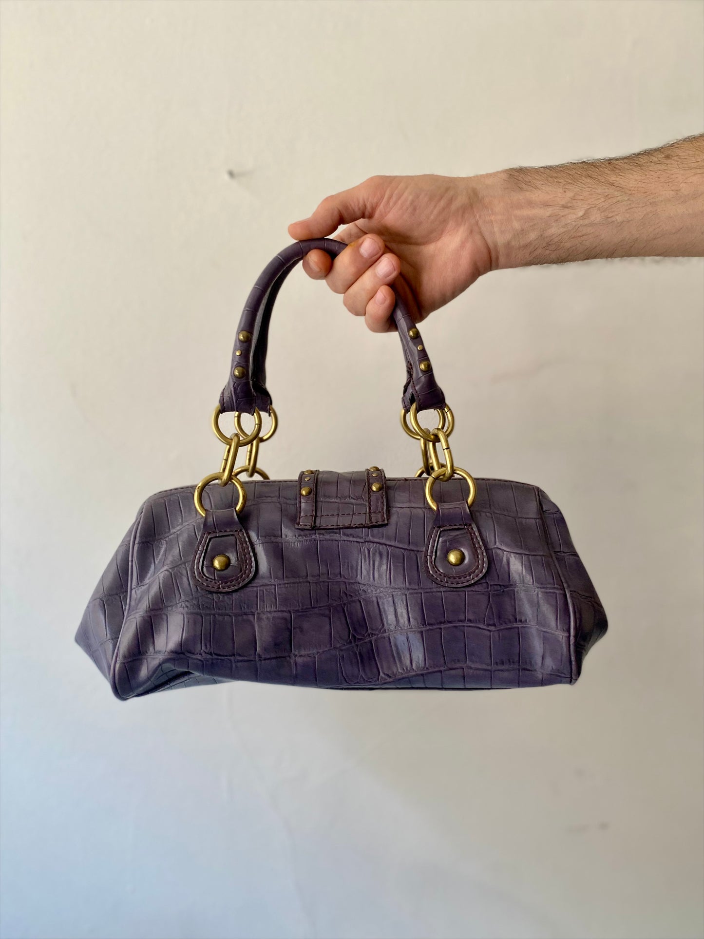 Nine West Croco Purple leather bag