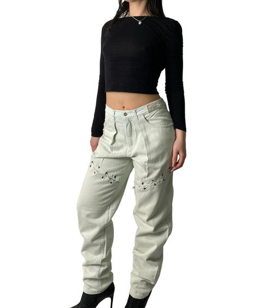 Vintage washed mint pants