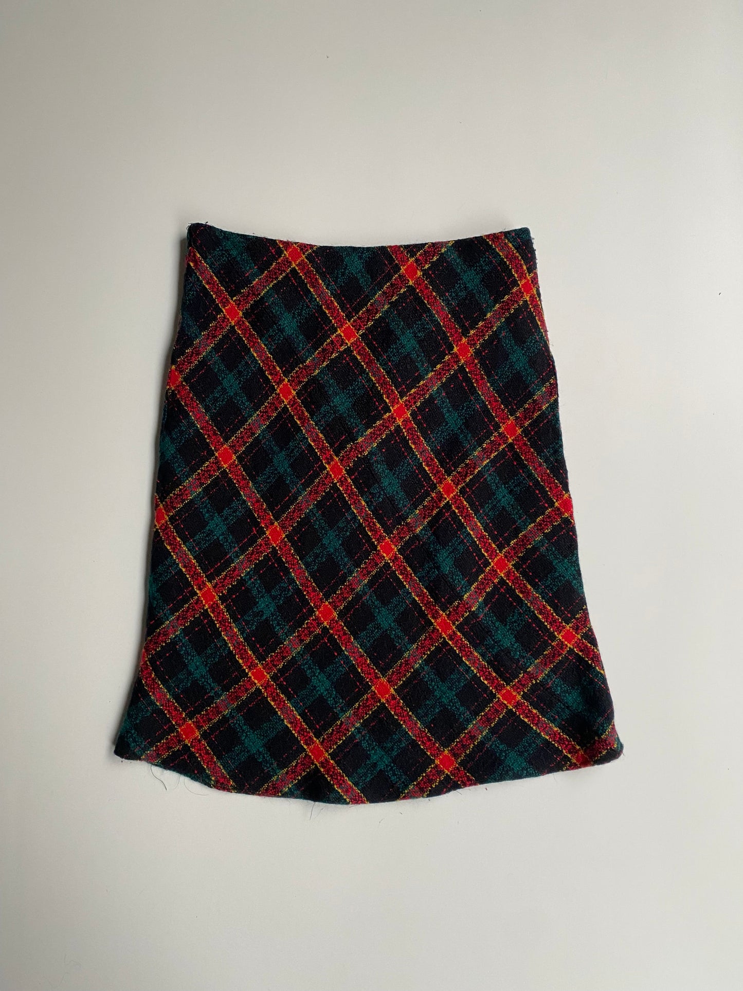 Vintage plaid midi skirt