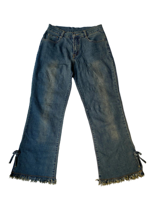 Vintage washed capri jeans