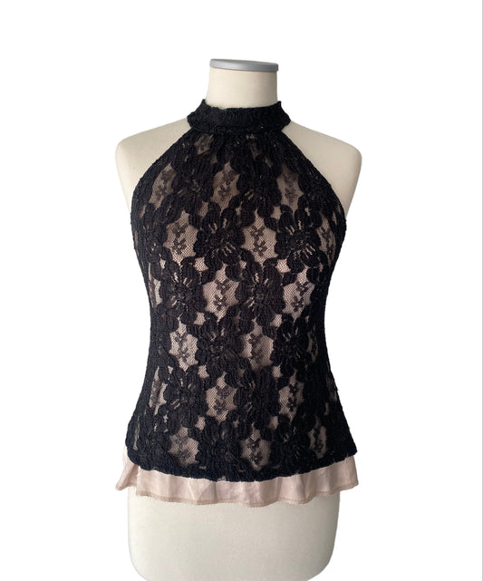 Vintage high neck lace top