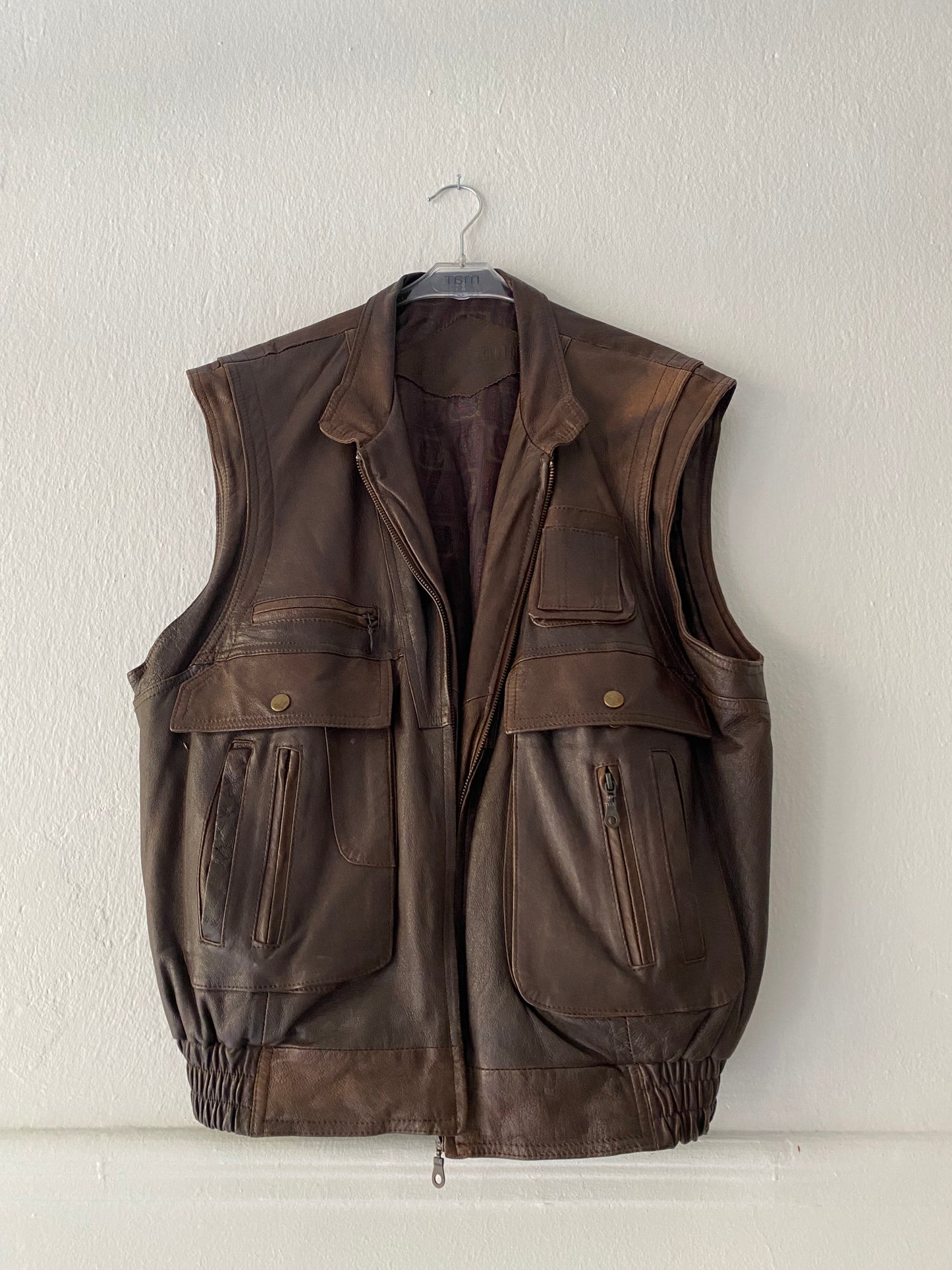 Real leather vest