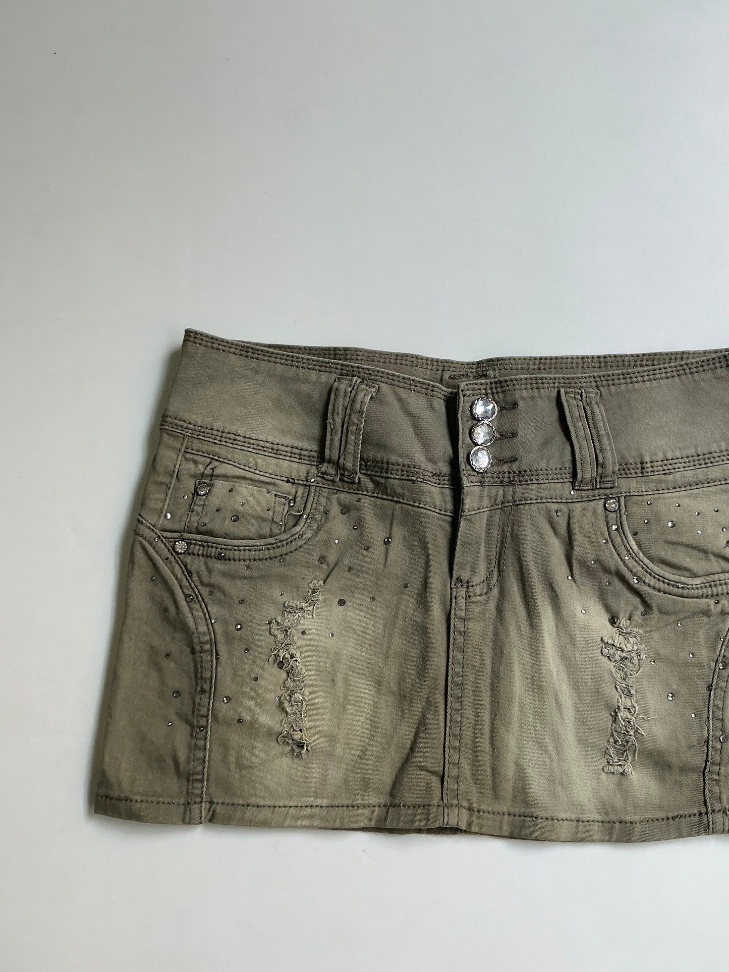 Y2K khaki mini skirt