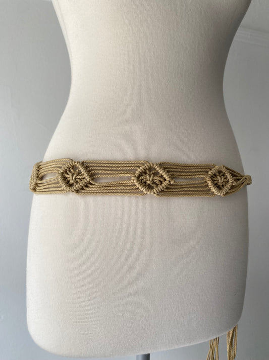 Beige summer boho belt