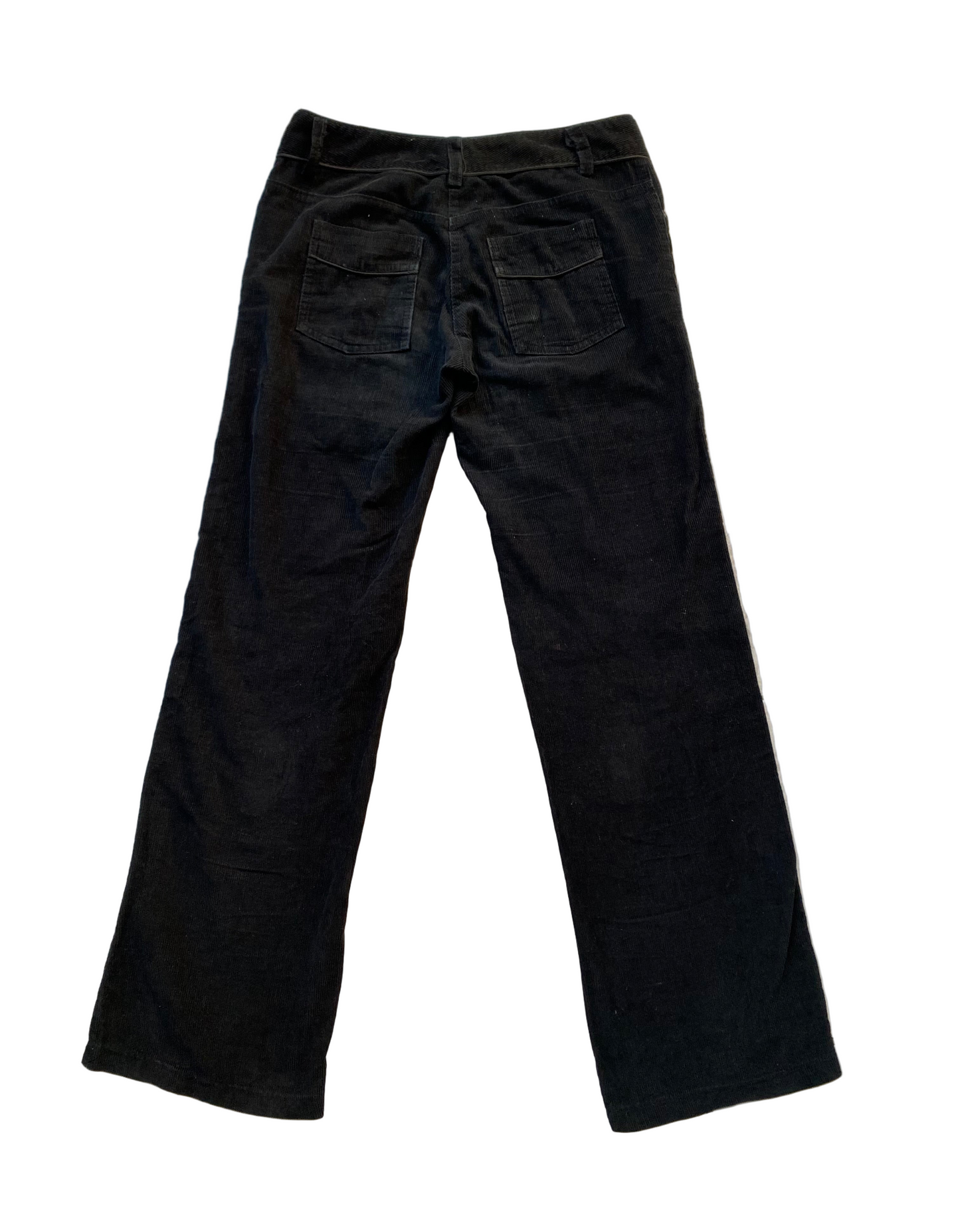 Black corduroy low waisted pants