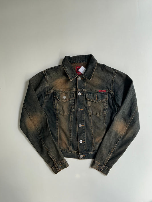 Brown washed cropped jacket