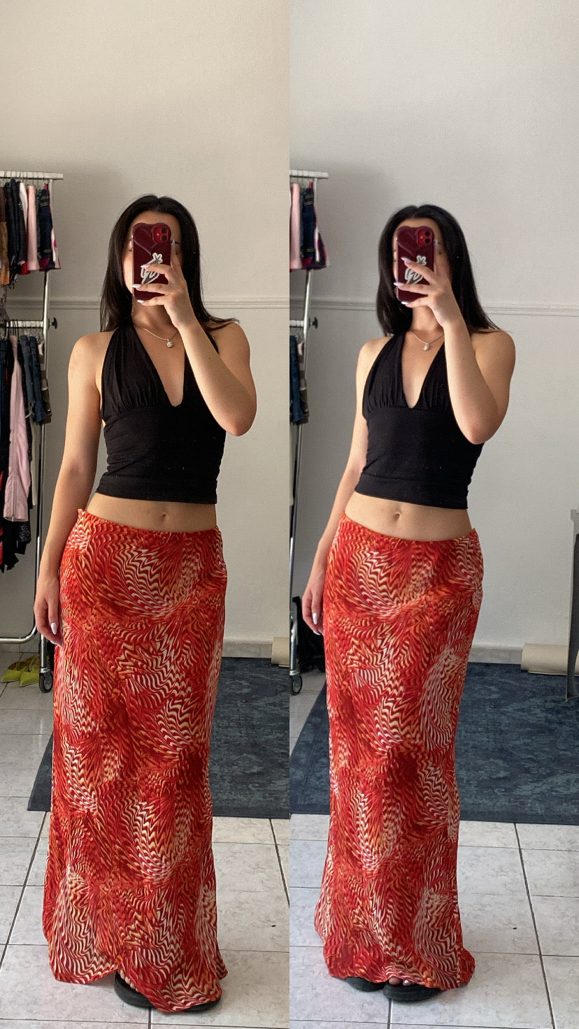 Vintage maxi printed skirt