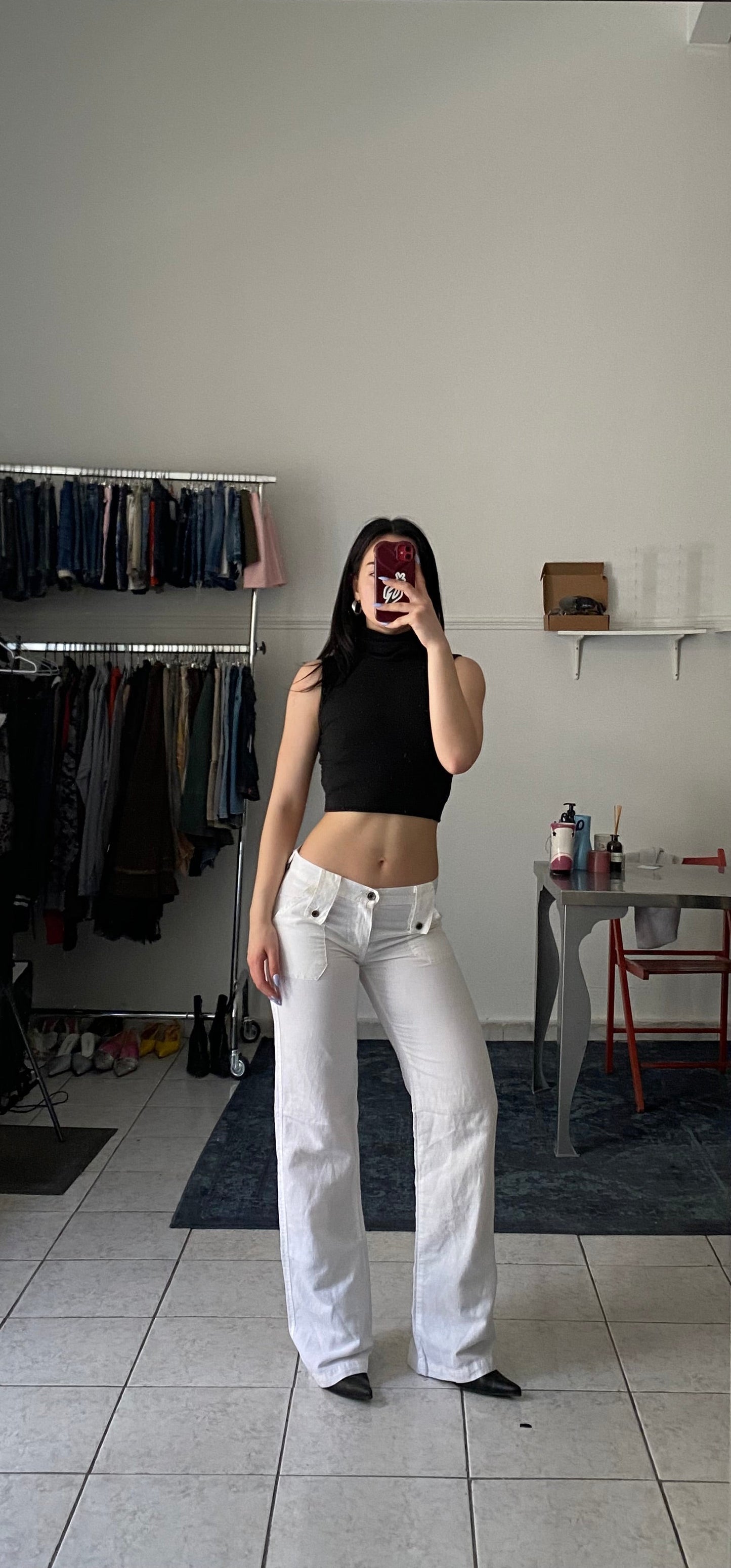Innuendos line low rise pants