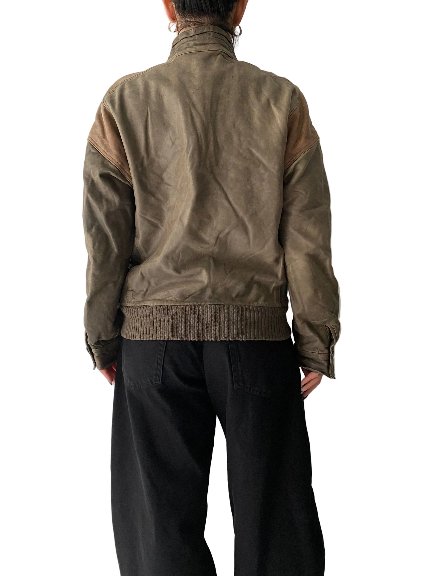 Real leather bomber jacket