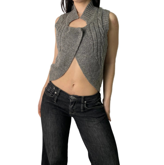 Grey sleeveless knit