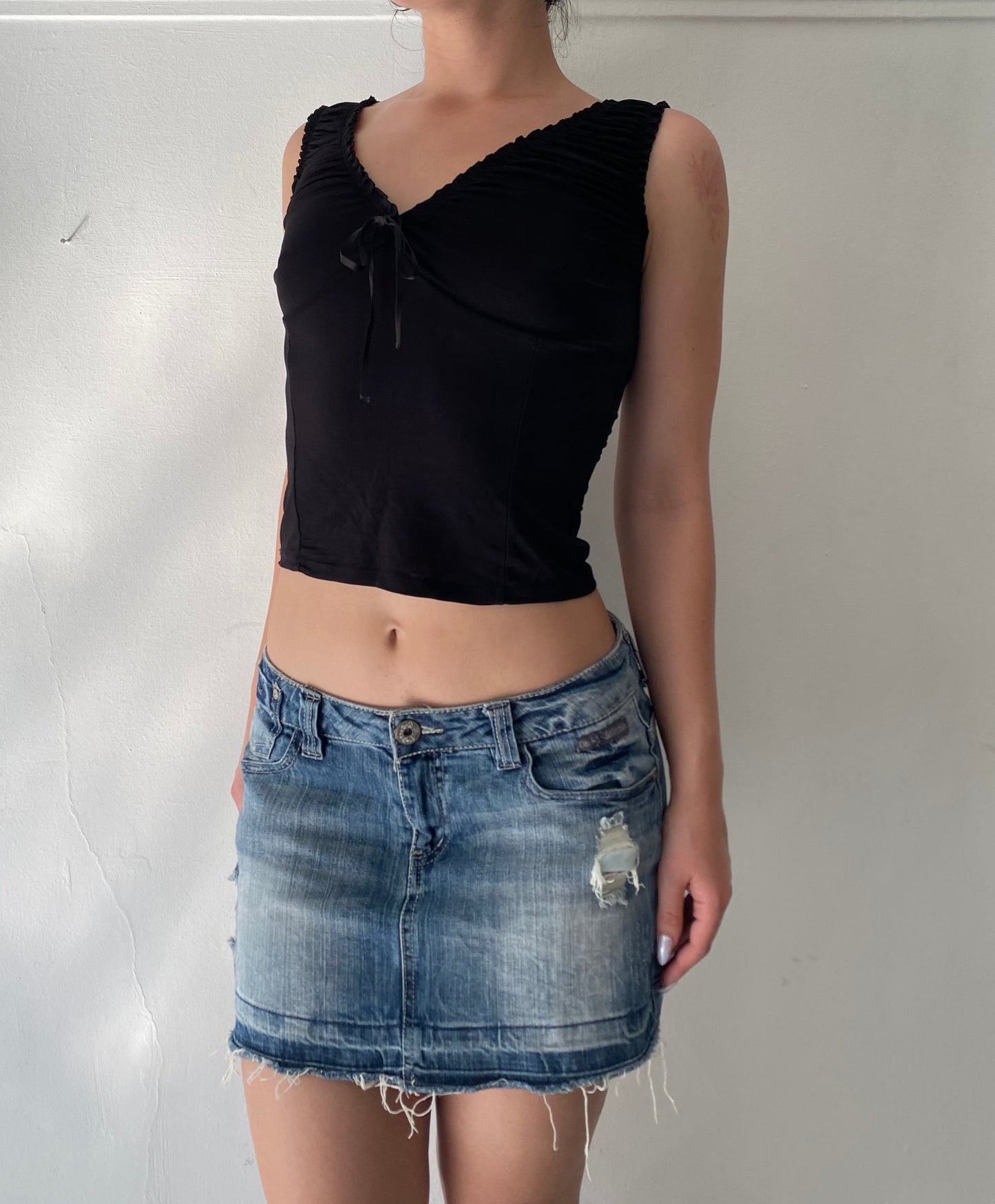 Y2K Black Fitted Top