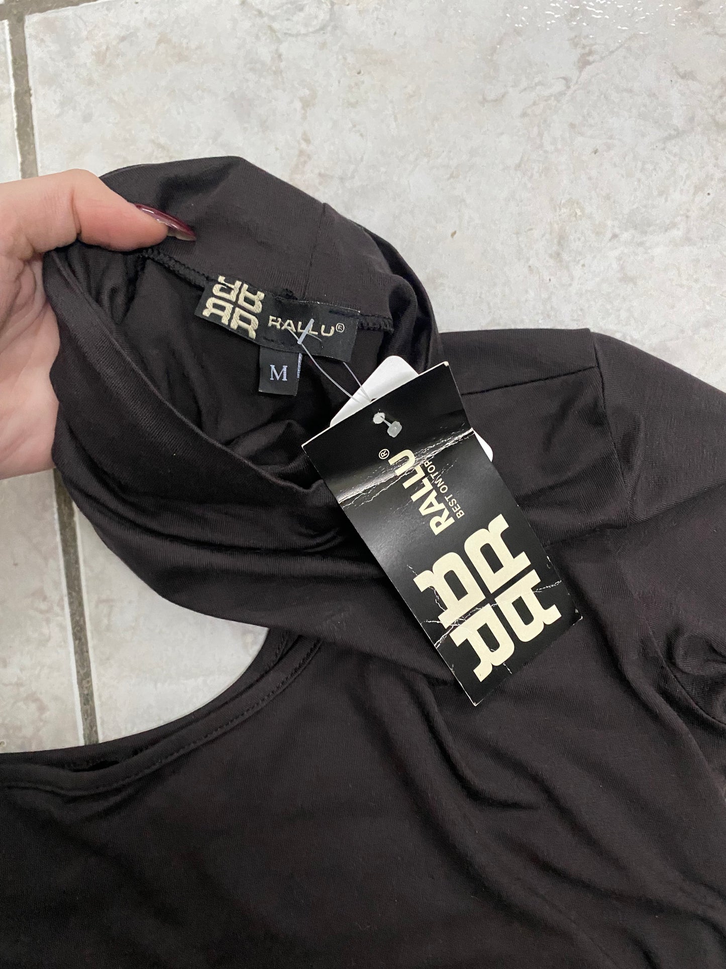 Deadstock brown one shoulder dress