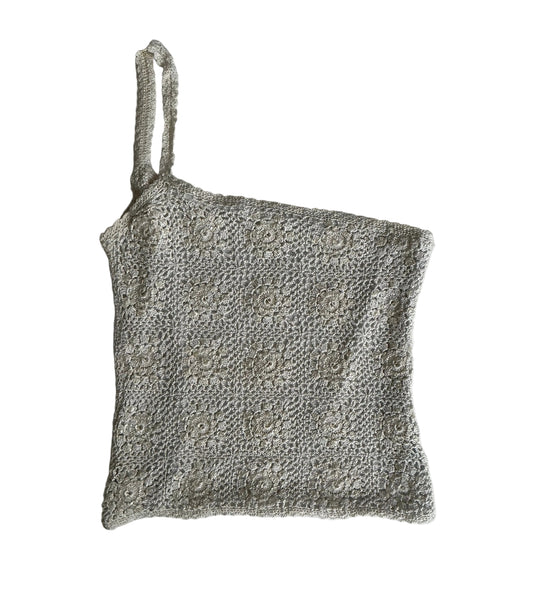Vintage mermaid one shoulder knit top