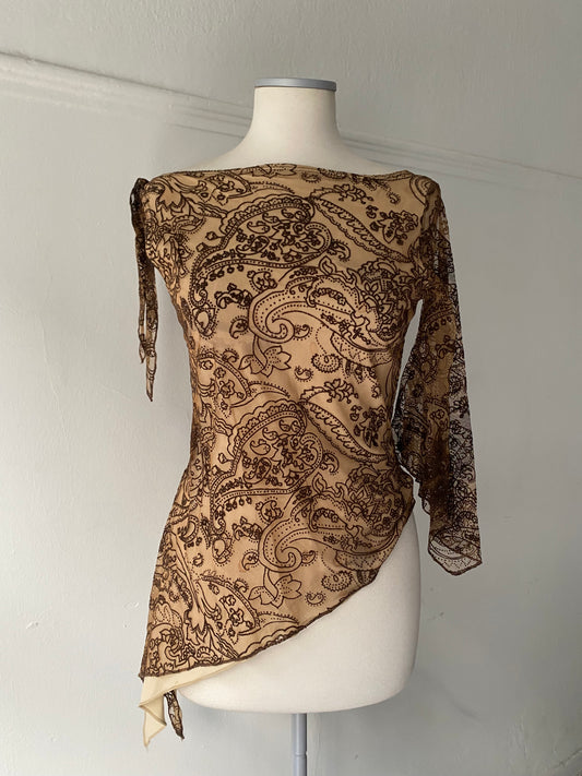 Vintage fairy one shoulder top