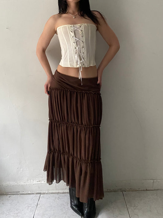 Deadstock Maxi brown fairy skirt