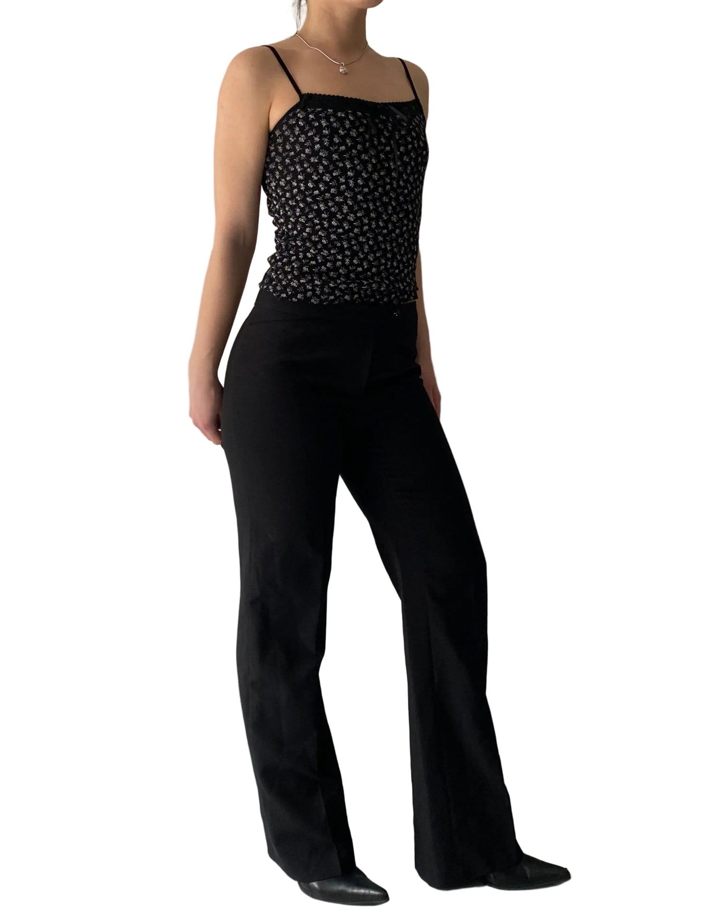 Black straight office pants