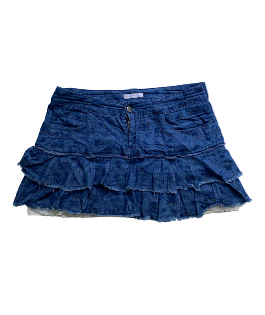 Vintage ruffle mini skirt