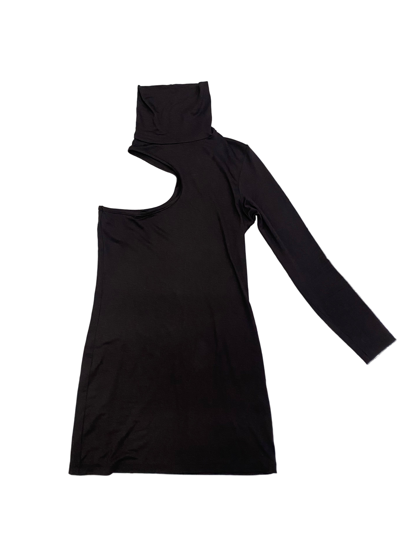 Deadstock brown one shoulder dress