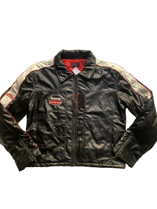 Deadstock faux leather racer jacket