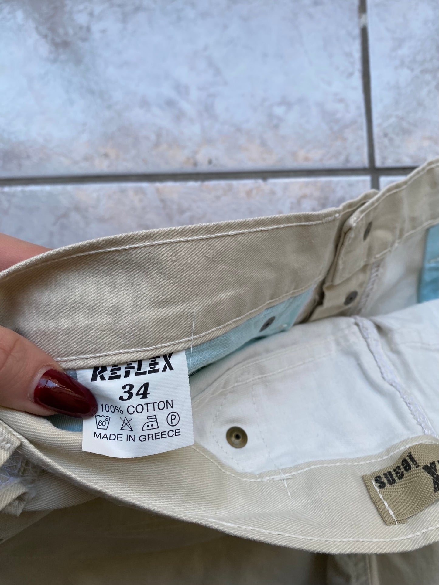 Deadstock Reflex beige cotton pants