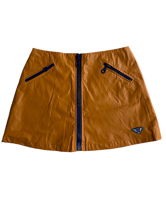 Bylot orange faux leather skirt
