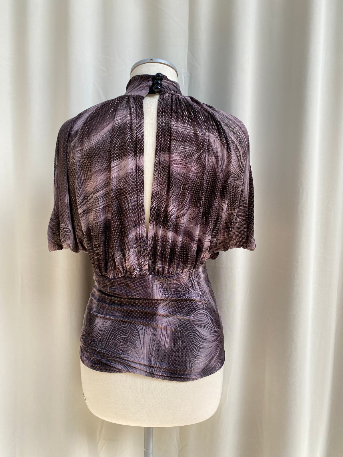 One of a kind abstract high neck top