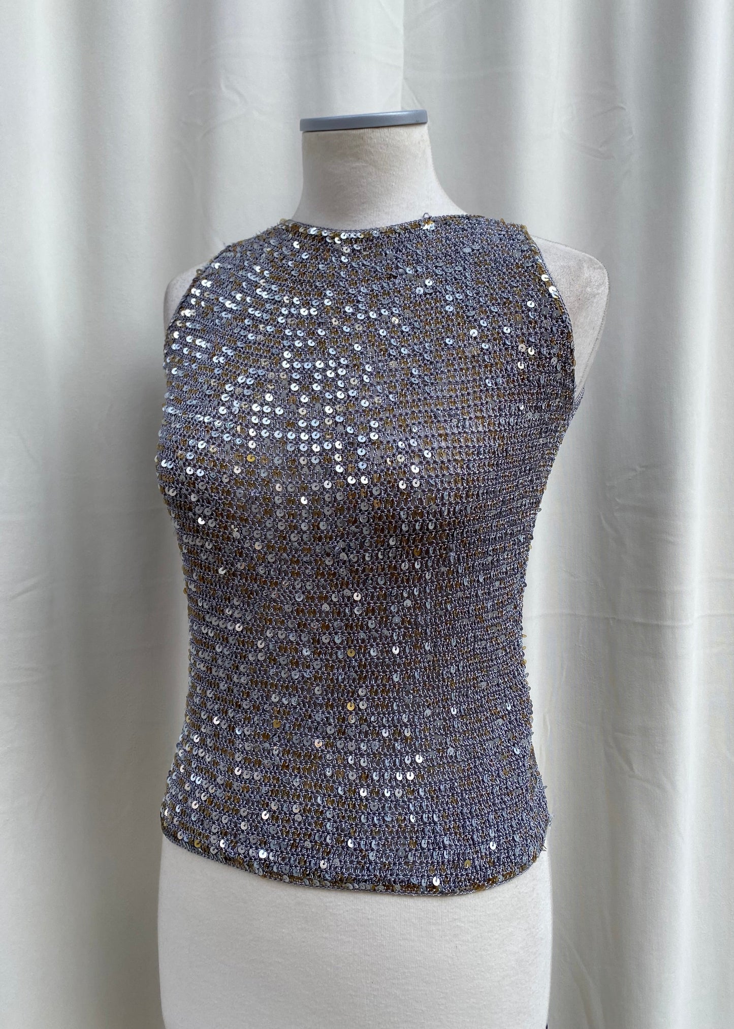 Vintage grey sequin top