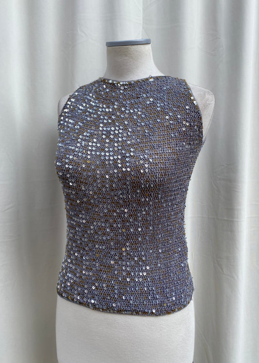 Vintage grey sequin top