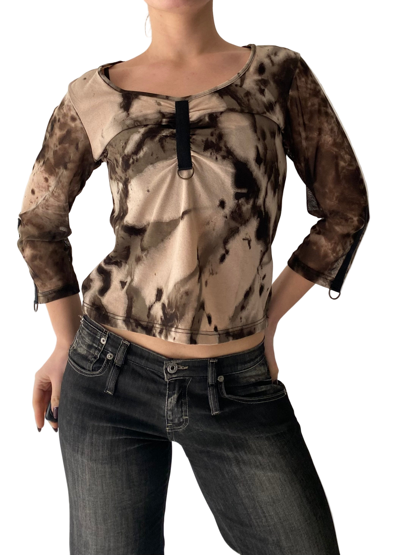 Vintage 3/4 semi see through longsleeve