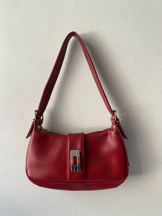 Y2K burgundy shoulder bag