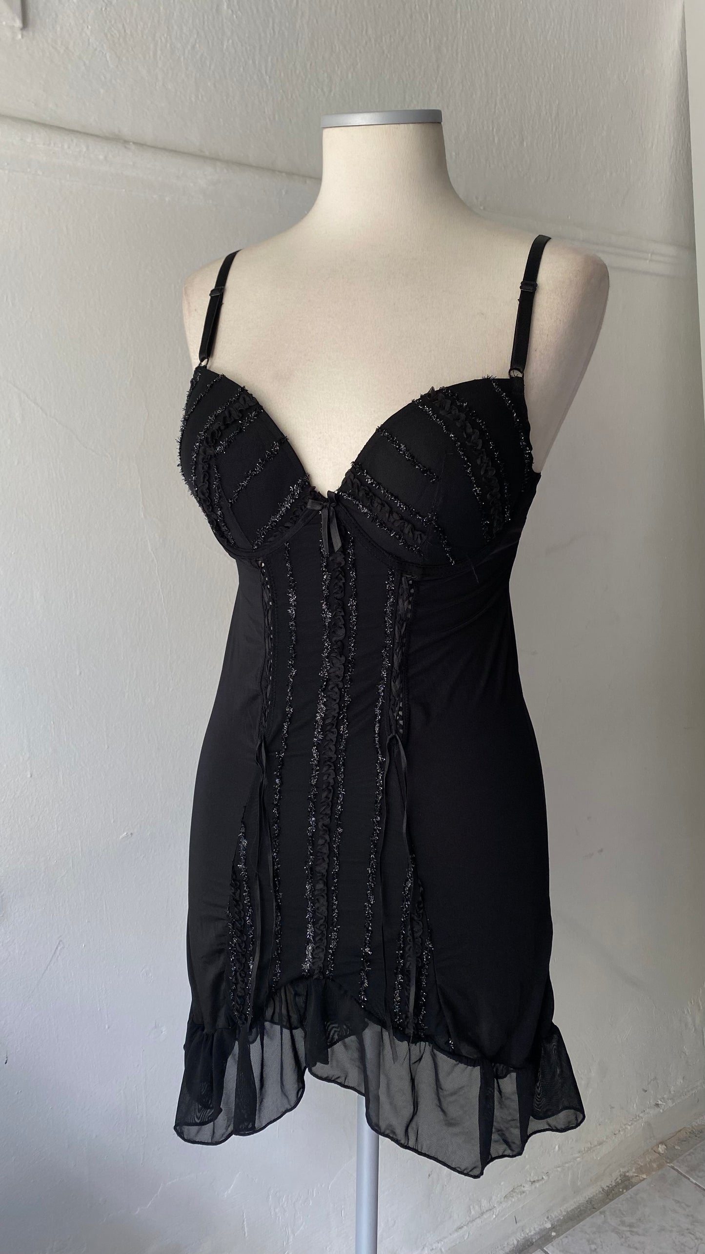 Black lingerie dress