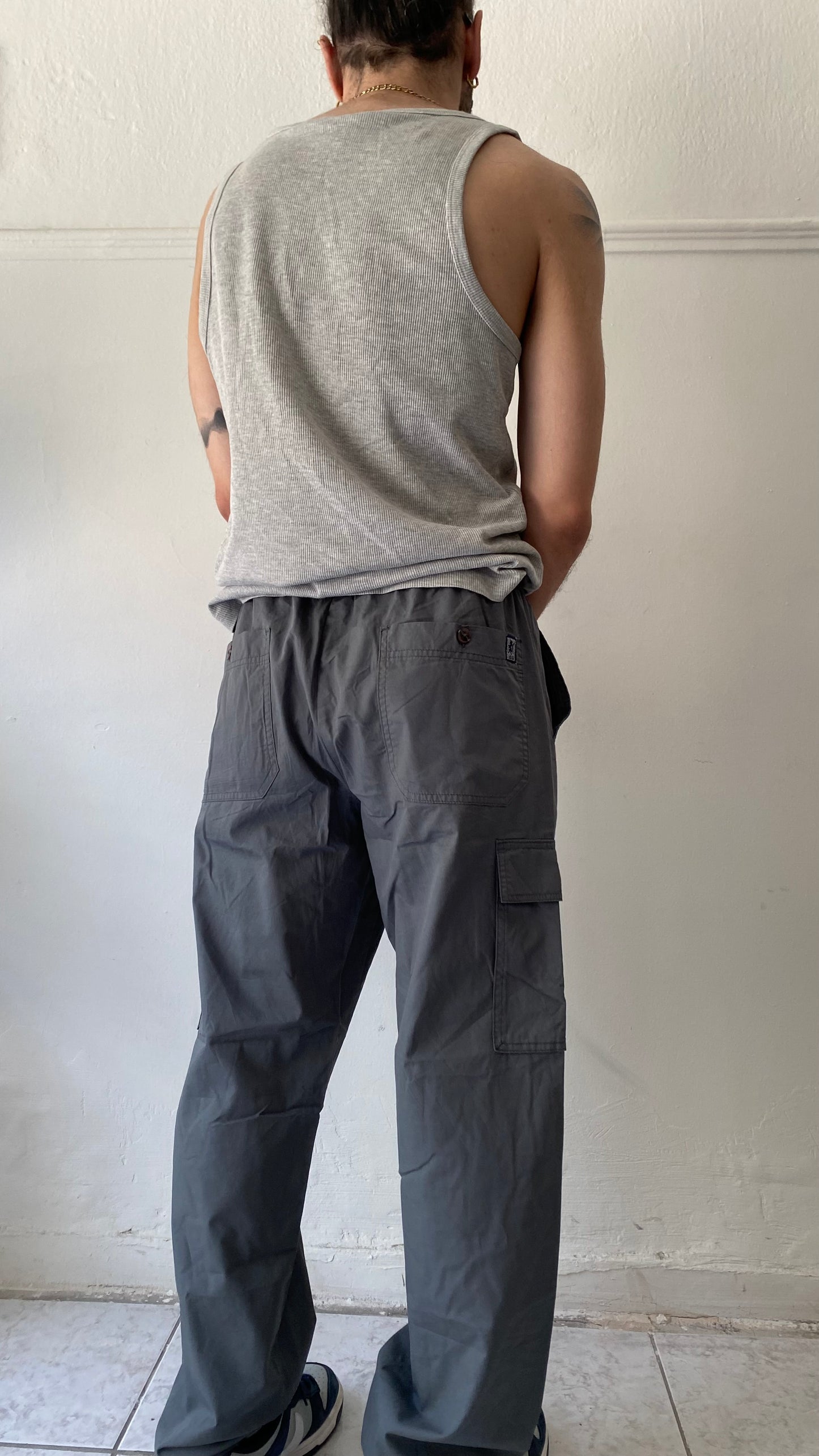 Vintage grey cotton cargo pants
