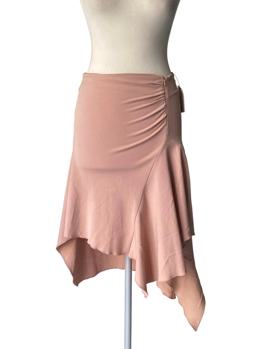 Deadstock nude pink asymmetrical skirt